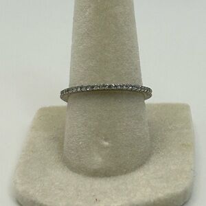 Sterling Silver Crystal Stacking Ring Size 6.75 Thin Dainty Stamped 925